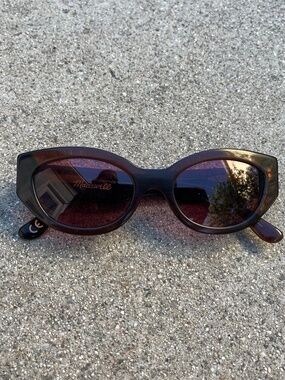 Madewell acetate sunglasses cateye 90s inspired by bv skinny minimalist brown